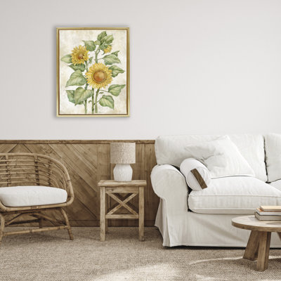 Cadre flottant à motif floral tournesol, design par Paul Brent