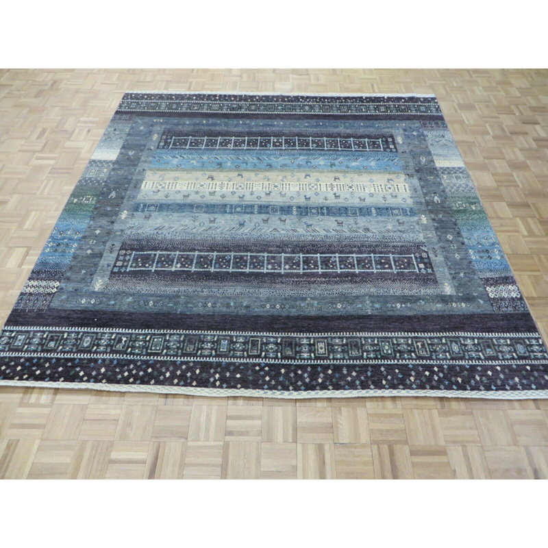 Tapis oriental bleu Gabbeh Peshawar 8 pi 8 po x 8 pi 8 po 38161917BA1142338971BA41082AD69A