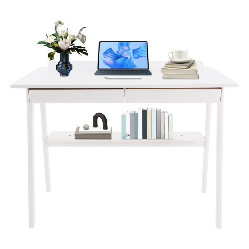 Desk With Drawers, White