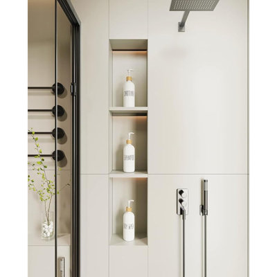 Ensemble de distributeur de shampooing et revitalisant - Étiquettes faciles à lire - Distributeur de flacons à pompe pour shampooing, revitalisant, nettoyant pour le corps - Contenants en verre réutilisables pour la douche