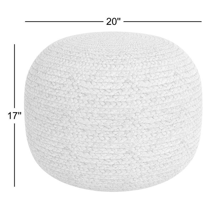 Rodriguez Upholstered Pouf, Khaki