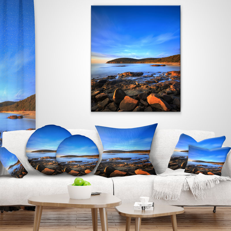 Coussin décoratif photo à coucher de mer designart’cala violina bay beach