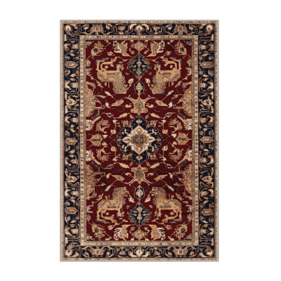 Machine Washable Persian Brown Area Rug