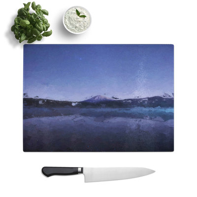 Tempered Glass Stars over the Mountain Chopping Board