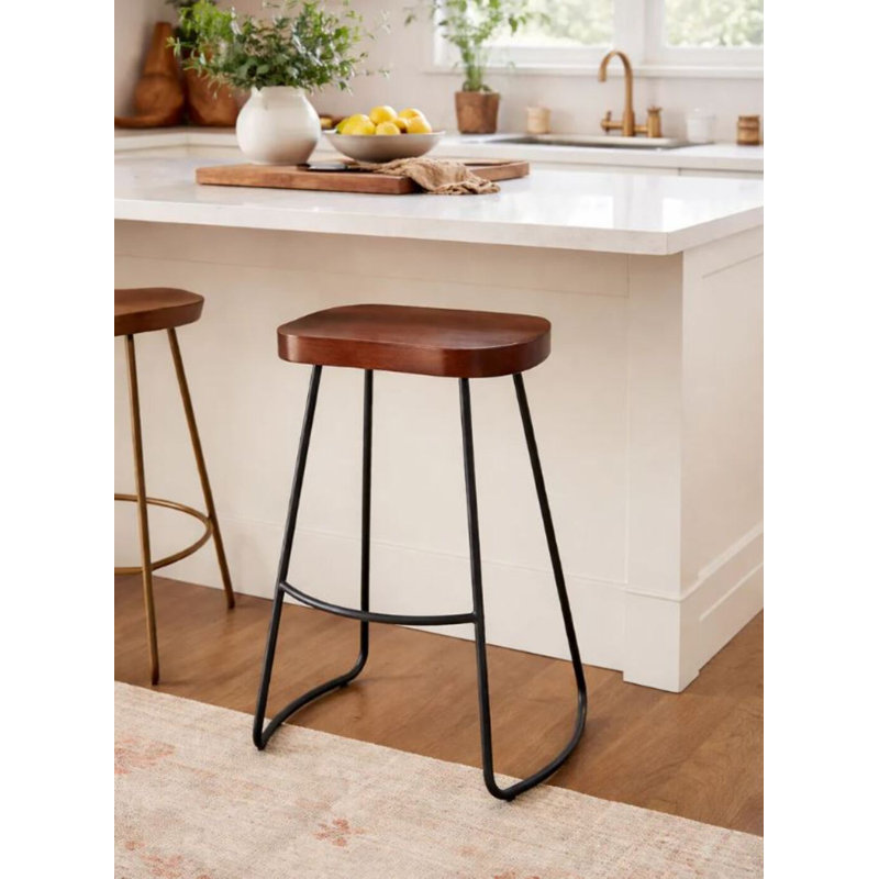 Carter Wood Stool, Brown