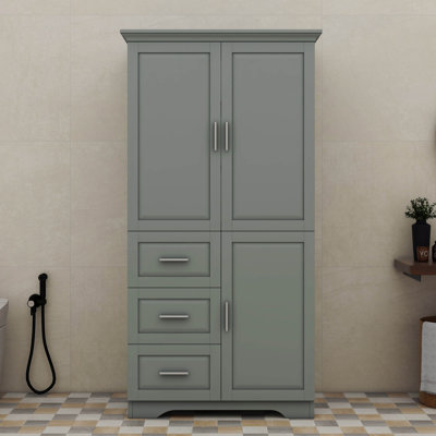 Tall And Spacious Storage Cabinet Including Drawers And Doors