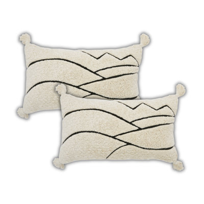 Housse et insert de coussin en duvet de coton touffeté
