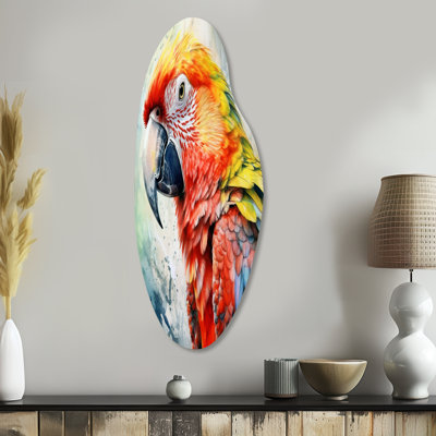 Parrot Curved Shape Assymterical Metal Wall Art