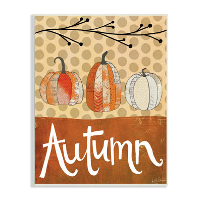 " Traditional Autumn Pumpkin Illustration Abstract Pattern Gourds " Textual Art Print