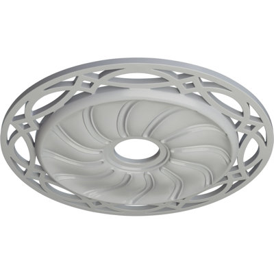 Médaillon de plafond Endurathane Anthony, DE 29 3/8 po x P 11 5/8 po x P 1 1/8 po (convient aux auvents jusqu'à 11 5/8 po), fini de rêve de minuit peint à la main