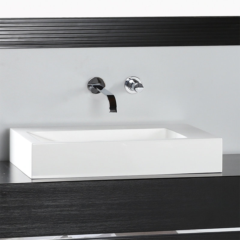 Luce 21.88'' L Bathroom Sink, Matte White, None