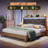 Modern Platform Bed Frame With Led Headboard & Charging Station - Quiet Eva Support, Robot Vacuum-friendly Base-611598751