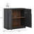Sideboard Cabinet w/Wood Doors & Shelf, Ebony-1570415654