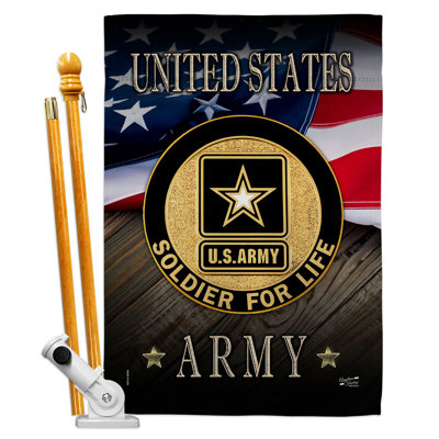 Double Sided 40'' H x 28'' W Polyester Flag Set