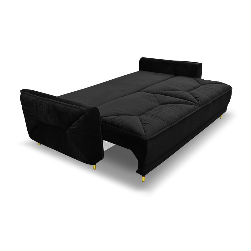 Alixandra 3 Seater Sofa & Chaise, Black
