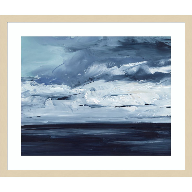 «Moonlit Ocean II» par Ethan Harper, reproduction d'art encadrée sur bois, H 21 po x l 25 po