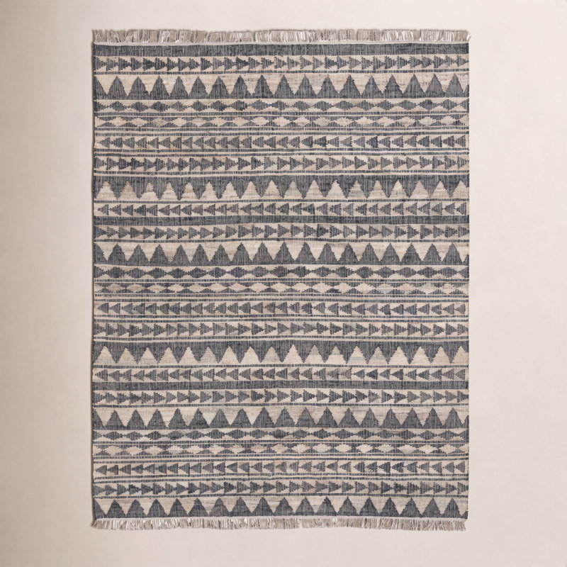 Camille Geometric Area Rug in Black/Beige, Rectangle 5' x 8'