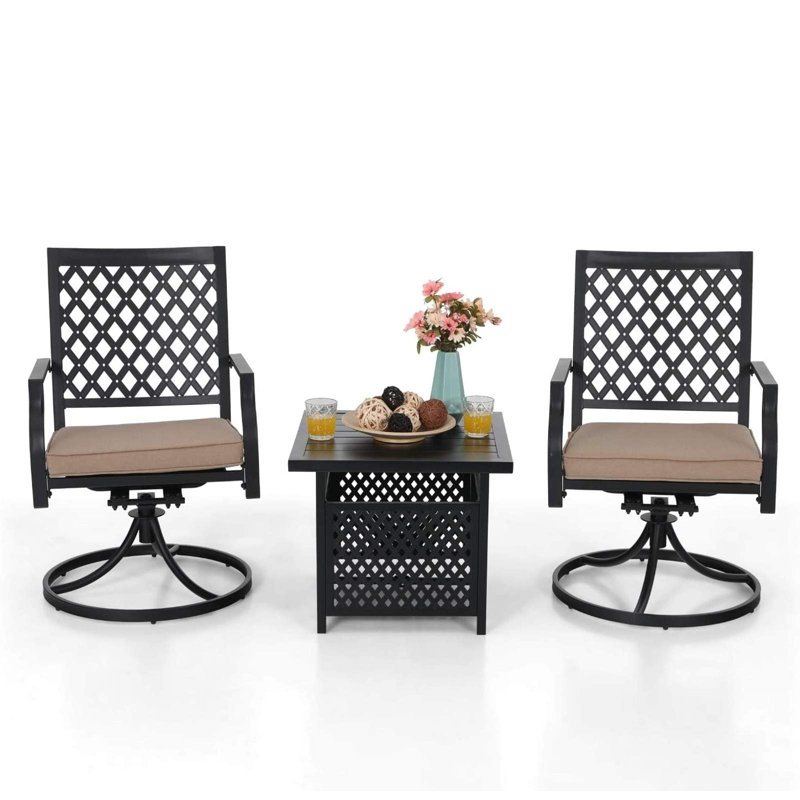 Leonard 2 - Person Patio Dining Set with Square Table , Cushions Included