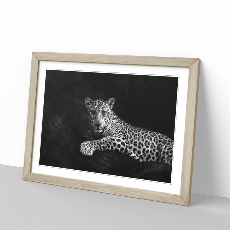 Leopard - Picture Frame Graphic Art Print, Oak Framed, 24cm H x 33cm W x 2cm D