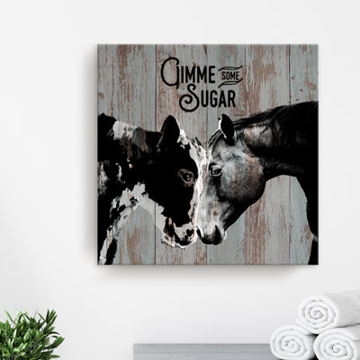«Sweet Cow and Horse» par Olivia Rose - reproduction d'art sur toile tendue