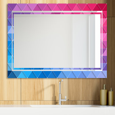 Triangular Colorfields Glam Bathroom/Vanity Mirror
