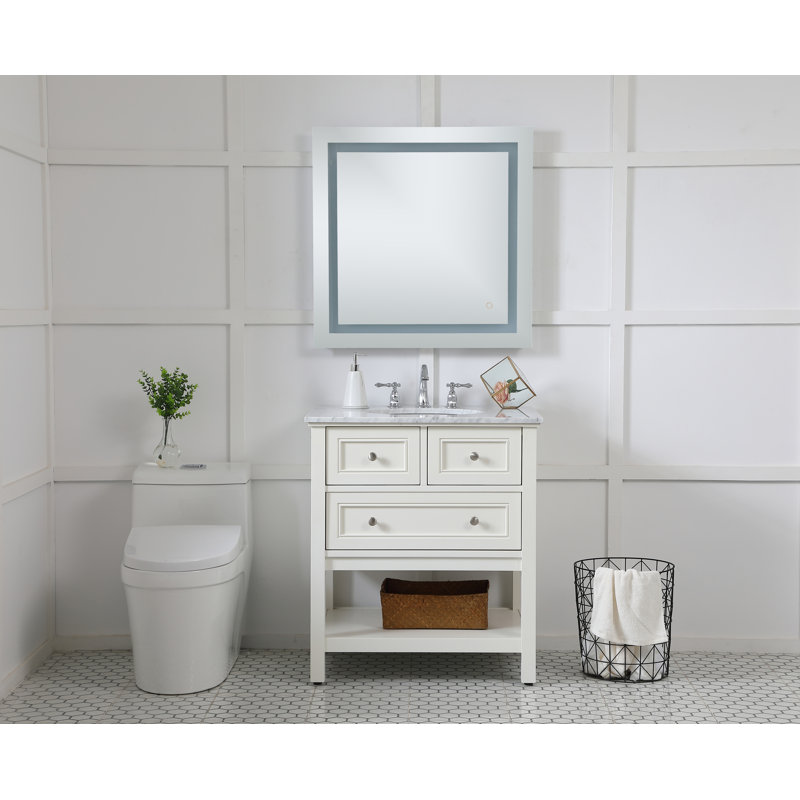 Scoles Flat LED Wall Mirror, 30" x 30"