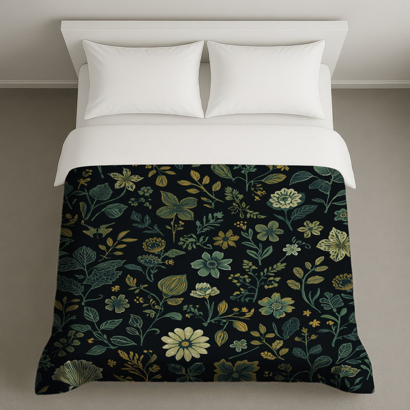 Botanical Floral Pattern Duvet Covers, Twin