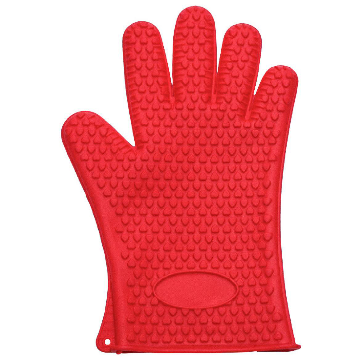 Umber Rea Heat Insulation Gloves Baking Tools High Temperature Resistant  Silicone Hot Hand Cover Microwave Oven Thickened Non-Slip Baking Gloves  Five Fingers