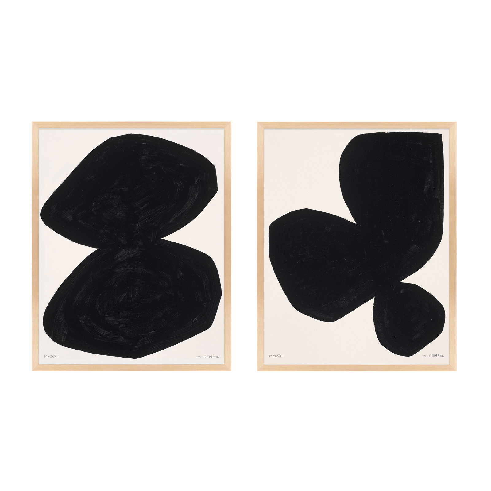 Module On White. Set Of 2 by Michael Kempen, Maple Wood, 30" H x 24" W x 1.25" D