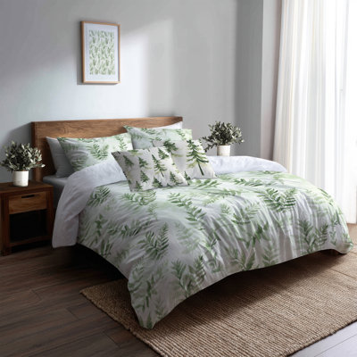 Ensemble de literie à motif floral 5 pièces - Ensemble de housse de couette et coussin décoratif Country Farmhouse