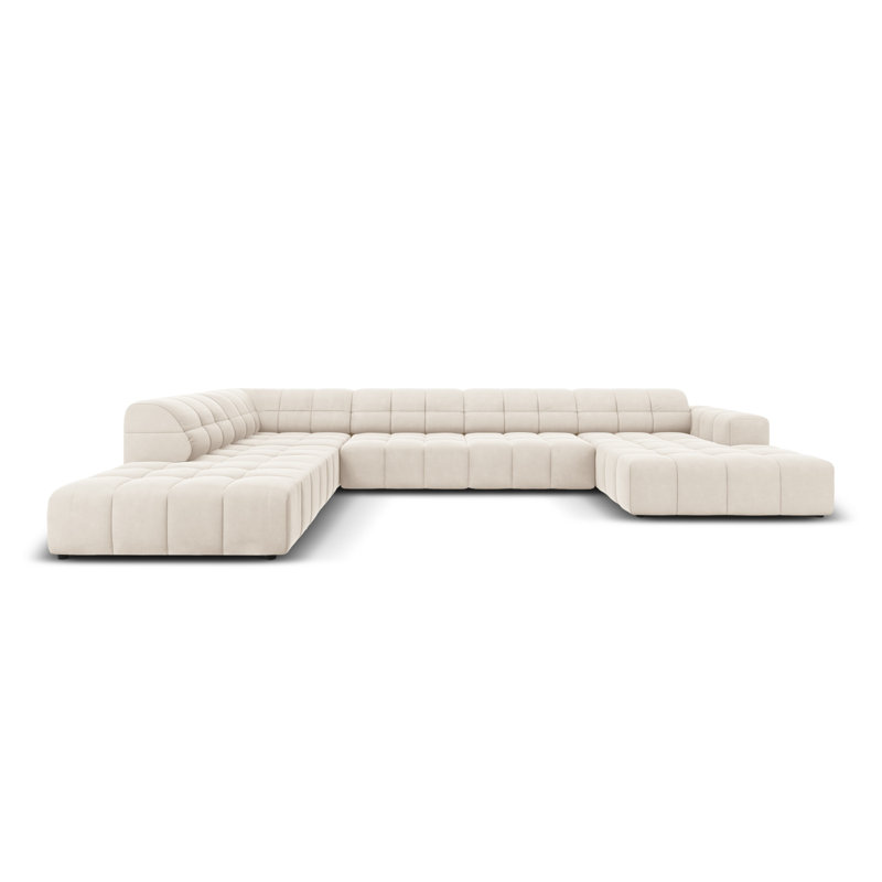 Chicago 7 Seater Corner Sofa, Beige, Left Hand Facing