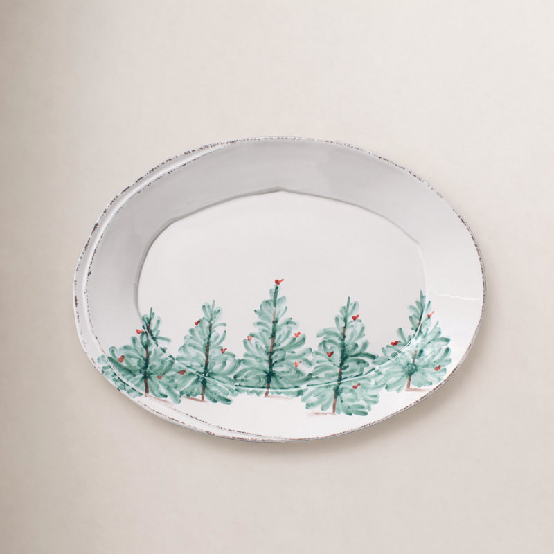 VIETRI Lastra Holiday Platter, 13.5" L x 10" W