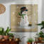 Bonhomme de neige en bois - Toile tendue avec châssis I-Premium - prête à être accrochée
