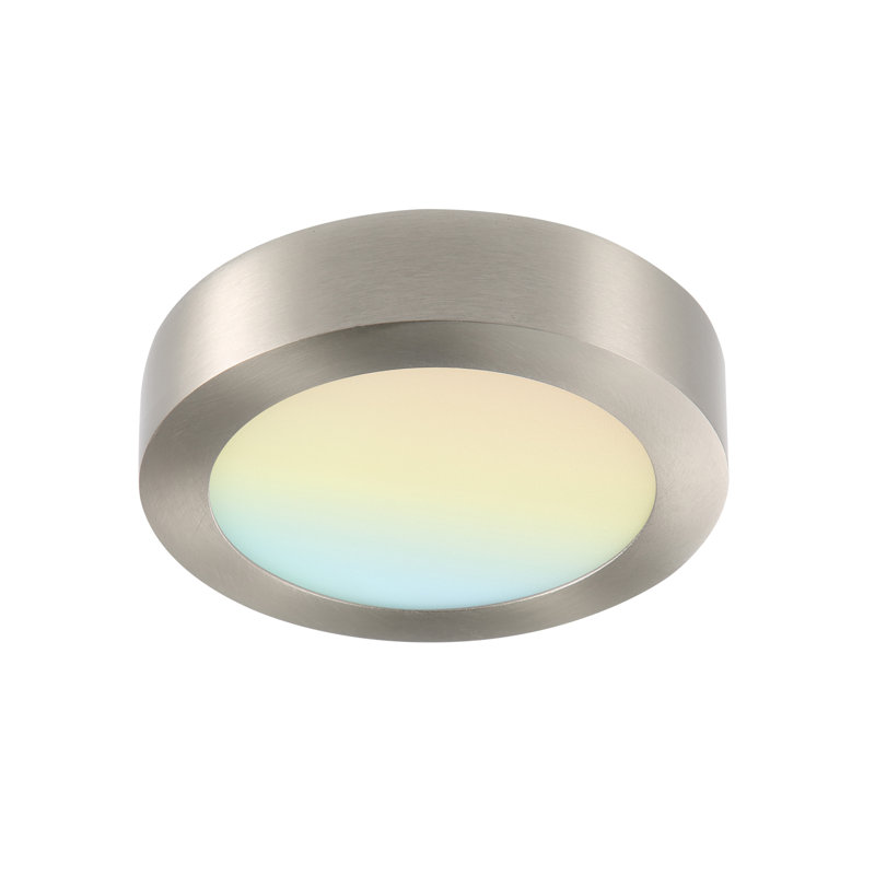 Plafonnier encastré à DEL 5,5 po, Nickel brossé, H 2,32 po x l 9,06 po x P 9,06 po