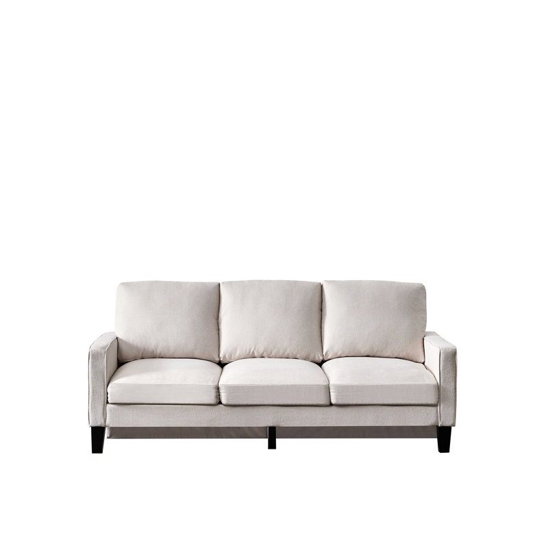 Aurielle 75'' Upholstered Sofa, White Linen Blend