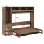 Lit escamotable avec garde-robe, tiroirs et tablettes ouvertes Murphy