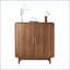 Armoire d'appoint sculptée en noyer avec tablettes réglables