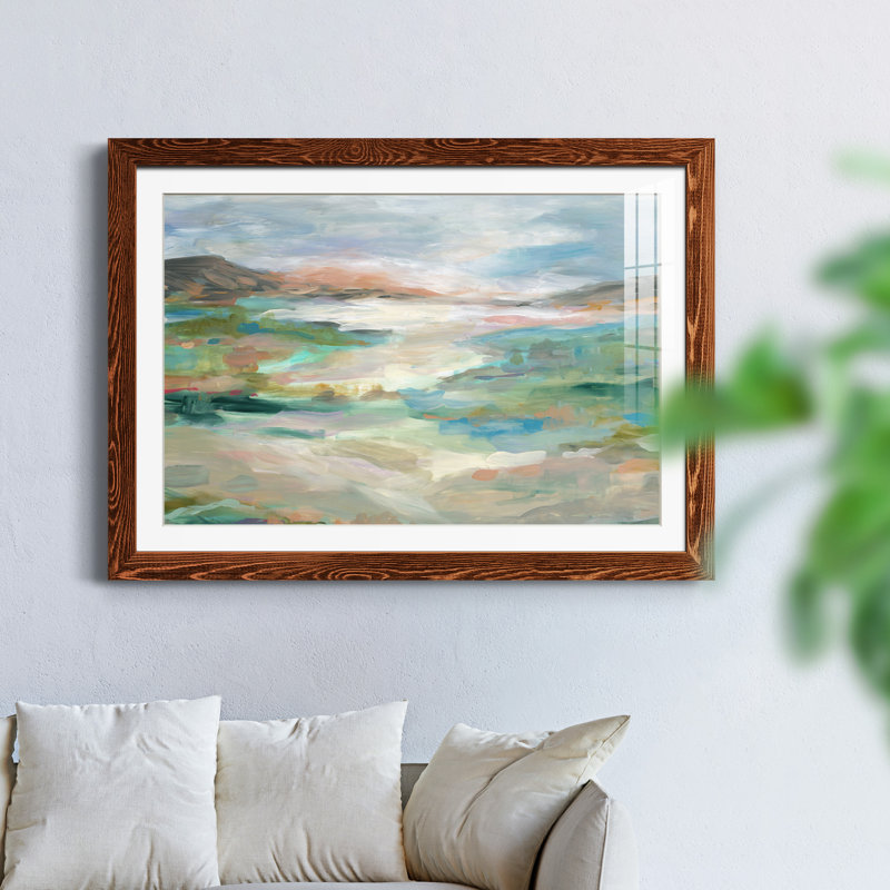 Vallée luxuriante - peinture encadrée, Cadre en érable, H 31,5 po x l 23,5 po x P 1,5 po