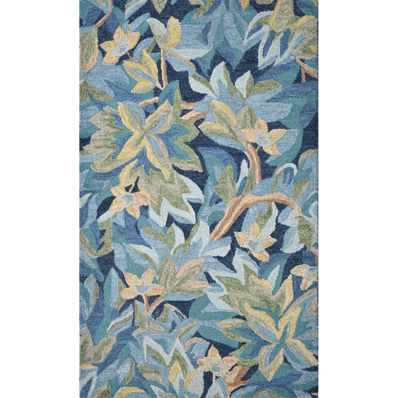 Avalonian Indigo Vintage Hand-Tufted Wool Area Rug 3' x 5'