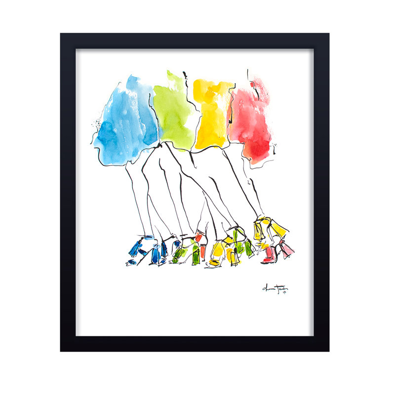 'Runway Rainbow' Framed Print Wall Art, 16" H x 12" W x 1.125" D, Framed Print, Black