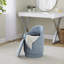 Tabouret de coiffeuse 18 "avec pivot en tissu bleu clair-448122141