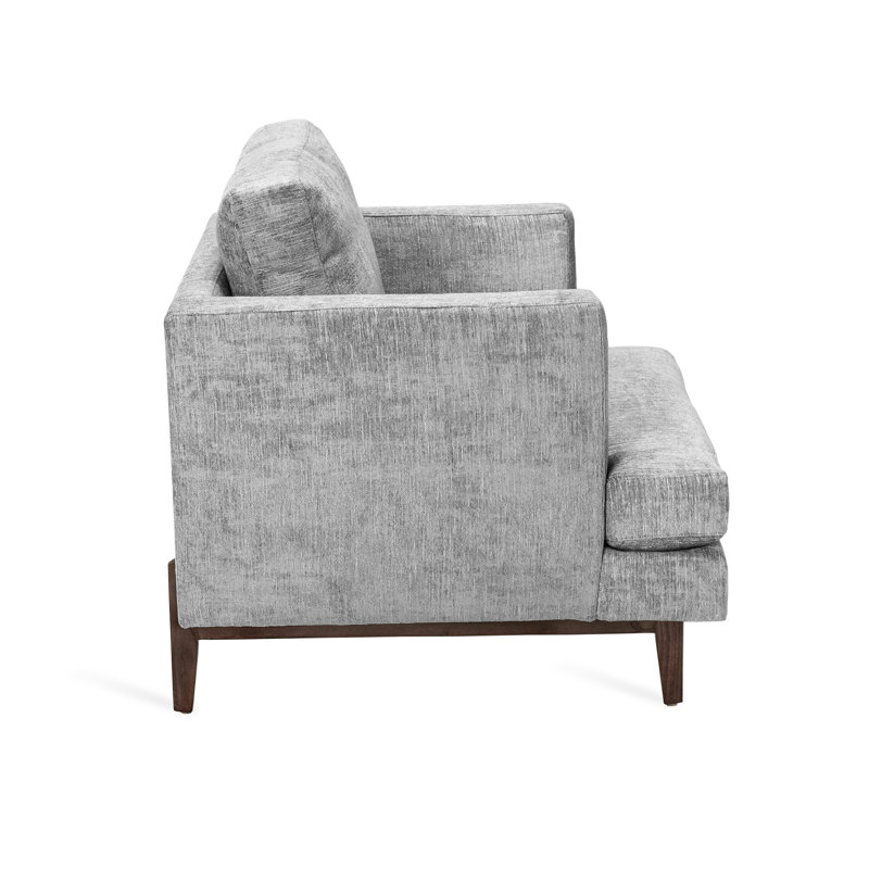 Ayler Tufted Chair, Feather Chenille, Walnut