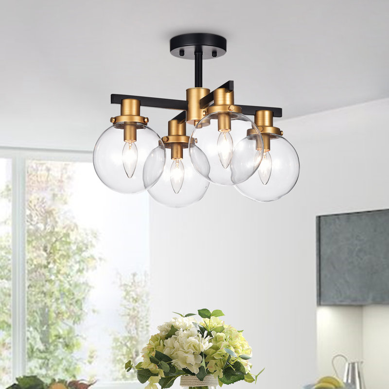 Haffner Glass Semi Flush Mount