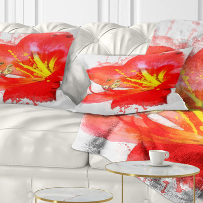 Coussin lombaire d’art floral brillant lily