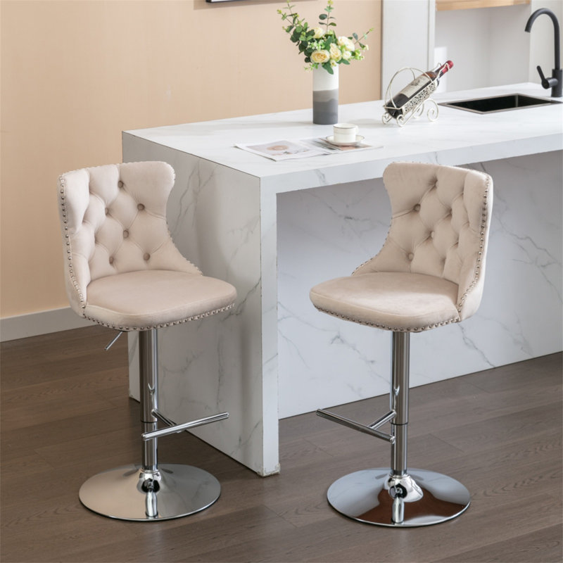 Tabouret pivotant à hauteur réglable Stormstown, Noir, Or