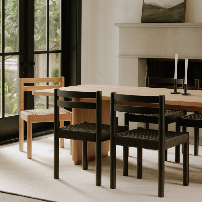 Finn Solid Wood Dining Chair, Black