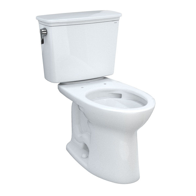 TOTO® Drake® Transitional Two-Piece Elongated 1.28 GPF Universal Height TORNADO FLUSH® Toilet with 10 Inch Rough-In and CEFIONTECT®, Cotton White
