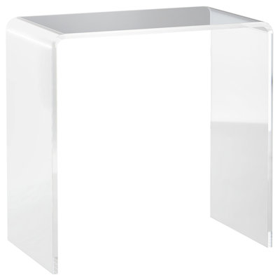 Clear Acrylic Waterfall Storage Table 21" Long - Contemporary Living Coffee Construction