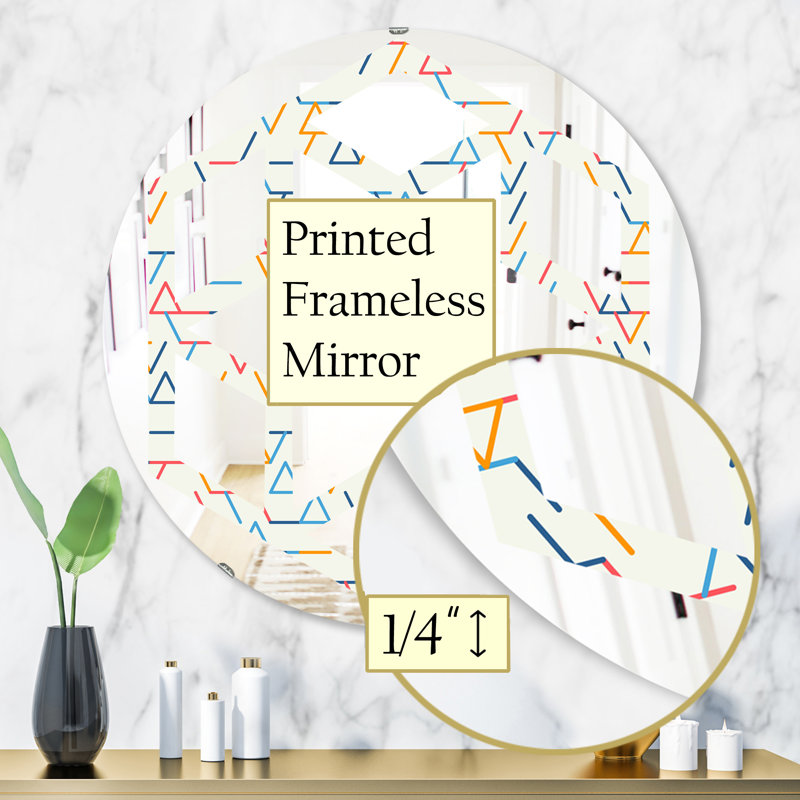 Abstrait géométrique. Motif. Miroir mural Hexagon Star, 31,5 po x 31,5 po