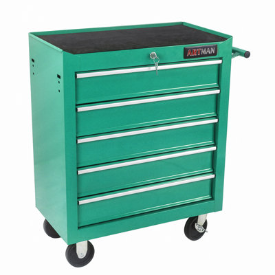 5 Drawer Tool Chest, Tool Storage Cabinet For Garage Storage With 4 Wheels And Locking System